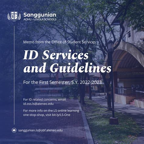 ateneo id|Transition ID Services and Guidelines for the First Semester SY 2023.